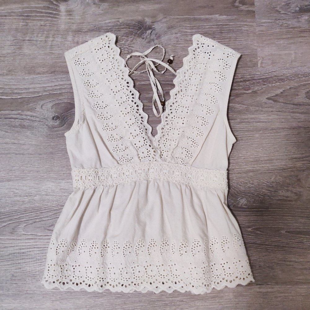 Deep V Eyelet Top American Eagle